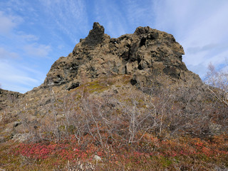 Tuffsteinformation im Lavafeld Dimmuborgir am Mývatn-See in Island