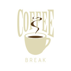 Coffee vector logo coffee break poster cup icon illustration coffee logo isolated on white