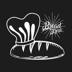 bread icon over black background. bakery product concept. vector illustration