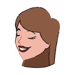 woman face cartoon icon over white background. vector illustration