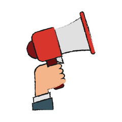 Obraz premium megaphone device icon over white background. vector illustration