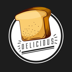 loaf icon over background. bakery product concept. colorful design. vector illustration