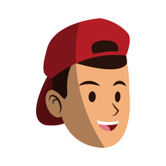 happy man face cartoon icon over white background. colorful design. vector illustration