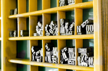 Metal Letterpress Types. Historical letterpress types, also called as lead letters. These kind of...