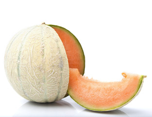 melone auf weissem Hintergrund