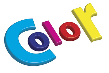 Print color letters illustration with process colors CMYK and RGB. Clipping path included