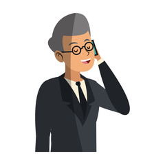 businessman cartoon icon over white background. colorful design. vector illustration