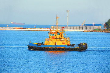 Tugboat in port