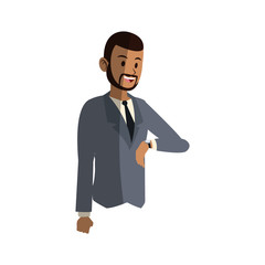 businessman cartoon icon over white background. colorful design. vector illustration