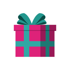 gift box icon over white background. colorful design. vector illustration