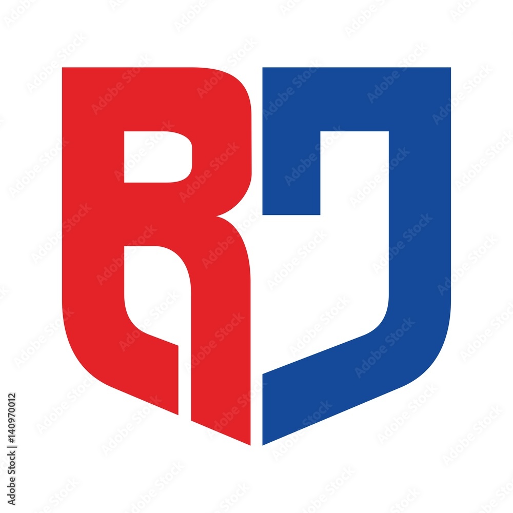 Poster r and j logo vector