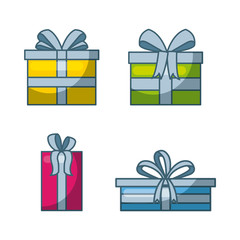 gift box icon set over white background. colorful design. vector illustration