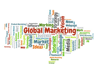 Fototapeta na wymiar Global Marketing word cloud