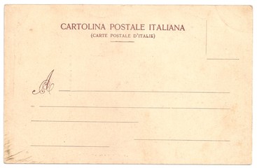 Original Antique Back Side ITALIAN POSTCARD in Italian and French Language (cartolina Postale Italiana - Carte Postale d'Italie)