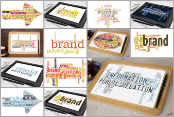variation of brand marketing word clouds