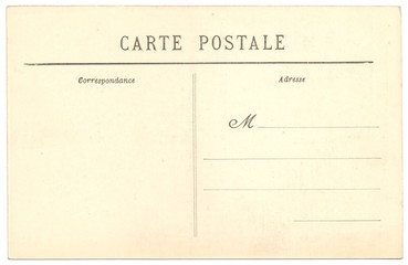 Original Antique Back Side POSTCARD in French language (Carte Postale)