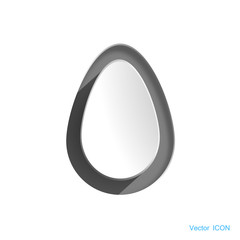 Vector icon of Easter egg cut from paper with shadow on the white background.