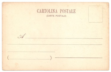 Original Antique Back Side POSTCARD in Italian and French language (Cartolina Postale - Carte Postale)