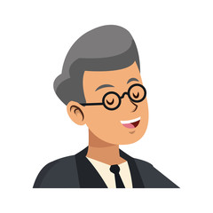 businessman cartoon icon over white background. colorful design. vector illustration