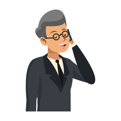 businessman cartoon icon over white background. colorful design. vector illustration