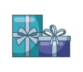 gift boxes over white background. colorful design. vector illustration