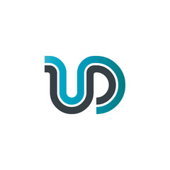 Obraz premium Initial Letter UD Linked Design Logo