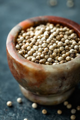 White pepper on dark background