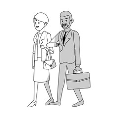 business couple icon over white background. vector illustration