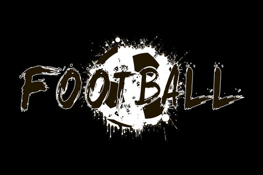 Banner the inscription football on the background abstract soccer
