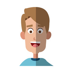 happy man cartoon icon over white background. colorful design. vector illustration