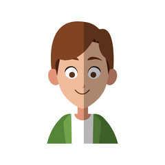 happy boy cartoon icon over white background. colorful design. vector illustration