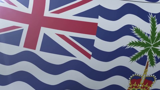 Flag of British Indian Ocean Territory waving in wind, national symbol, freedom