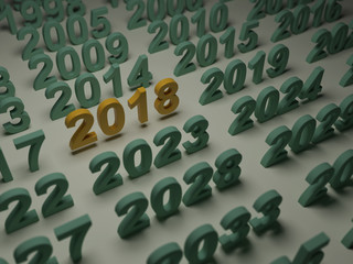 New Year 2018 - 3D Rendered Image