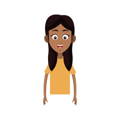 woman cartoon icon over white background. colorful design. vector illustration