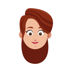 Obraz premium happy woman cartoon icon over white background. colorful design. vector illustration