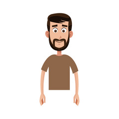 happy man cartoon icon over white background. colorful design. vector illustration