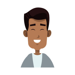 happy man cartoon icon over white background. colorful design. vector illustration