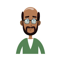 happy old man cartoon icon over white background. colorful design. vector illustration