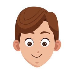 happy boy cartoon icon over white background. colorful design. vector illustration