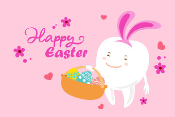 tooth with happy easter