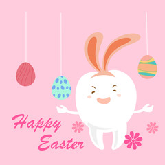 tooth with happy easter