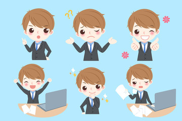 businessman do different emotion