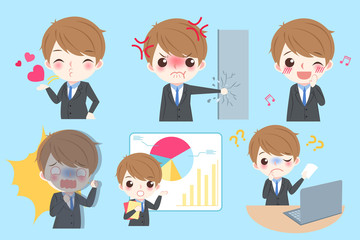 Fototapeta premium businessman do different emotion