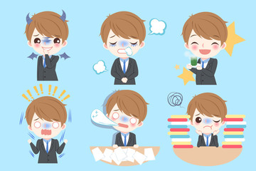 businessman do different emotion