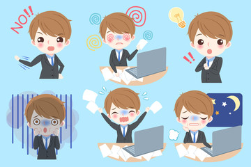 Fototapeta premium cute cartoon business man