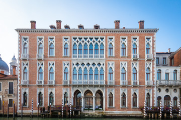 Fototapeta na wymiar 300 years old venetian palace facade from Canal Grande