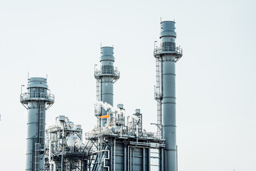 Glow light of petrochemical industry on sunset and Twilight sky ,Power plant,Energy power station area