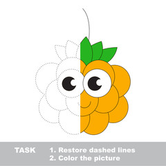 Cloud berry to be colored. Vector trace game.