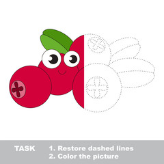 Cow beerry to be colored. Vector trace game.