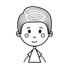 cute boy cartoon icon over white background. vector illustration